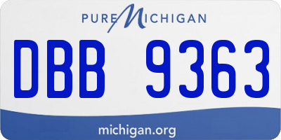 MI license plate DBB9363