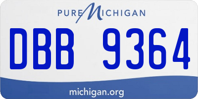 MI license plate DBB9364