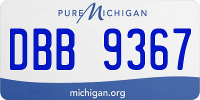 MI license plate DBB9367