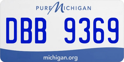 MI license plate DBB9369