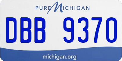 MI license plate DBB9370