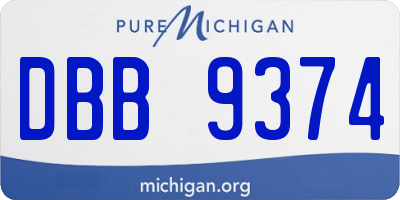 MI license plate DBB9374