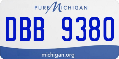 MI license plate DBB9380