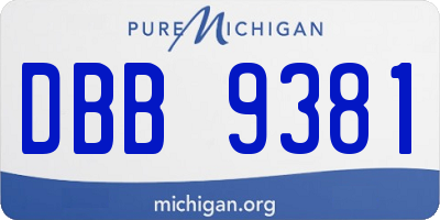 MI license plate DBB9381