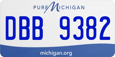 MI license plate DBB9382