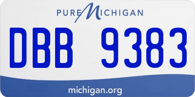 MI license plate DBB9383