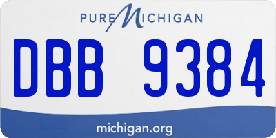MI license plate DBB9384