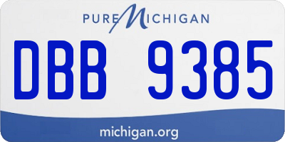 MI license plate DBB9385