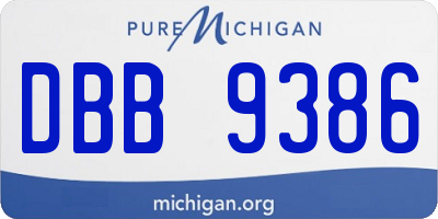 MI license plate DBB9386