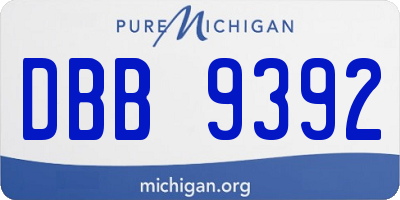 MI license plate DBB9392