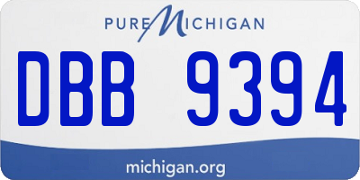 MI license plate DBB9394