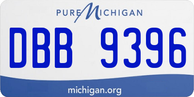 MI license plate DBB9396