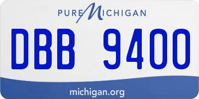 MI license plate DBB9400