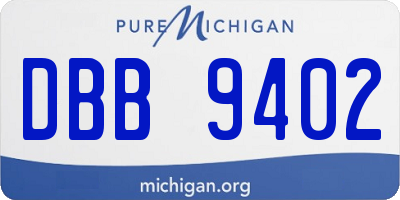 MI license plate DBB9402