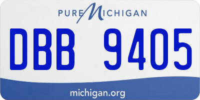 MI license plate DBB9405