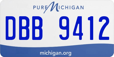 MI license plate DBB9412
