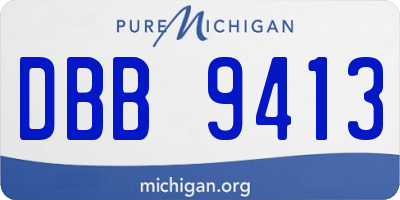 MI license plate DBB9413