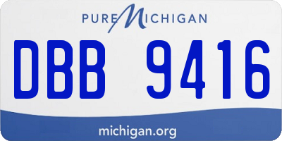 MI license plate DBB9416