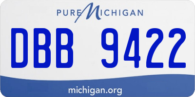 MI license plate DBB9422