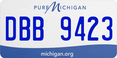 MI license plate DBB9423
