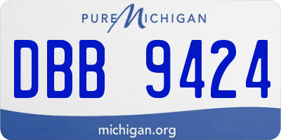 MI license plate DBB9424