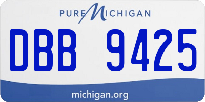 MI license plate DBB9425