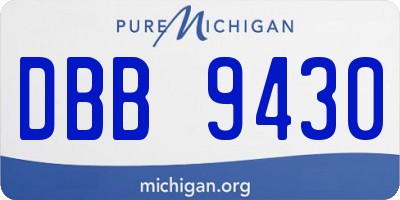 MI license plate DBB9430