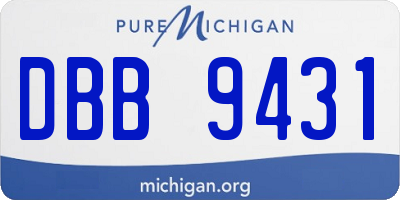 MI license plate DBB9431