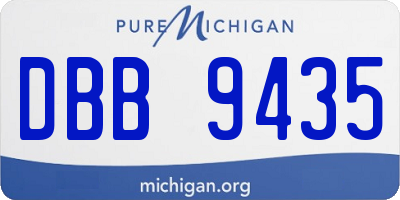 MI license plate DBB9435