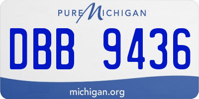 MI license plate DBB9436