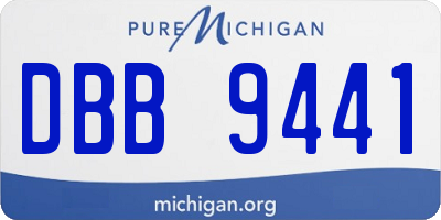 MI license plate DBB9441
