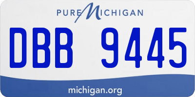 MI license plate DBB9445