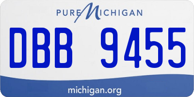 MI license plate DBB9455