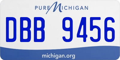 MI license plate DBB9456