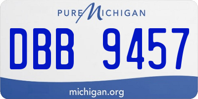 MI license plate DBB9457