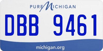 MI license plate DBB9461