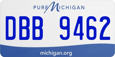 MI license plate DBB9462