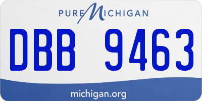 MI license plate DBB9463