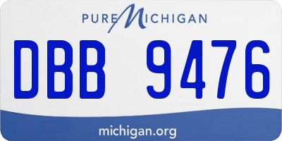 MI license plate DBB9476