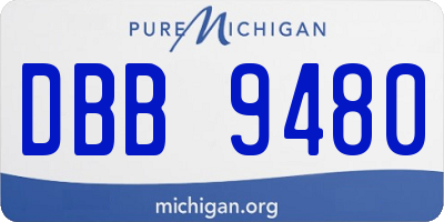 MI license plate DBB9480