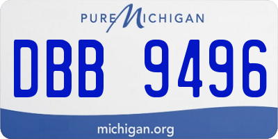 MI license plate DBB9496