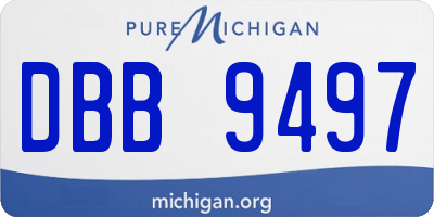MI license plate DBB9497