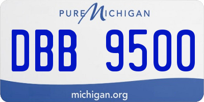 MI license plate DBB9500