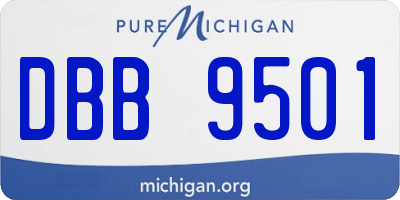 MI license plate DBB9501