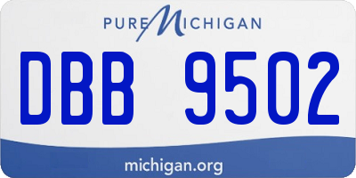 MI license plate DBB9502