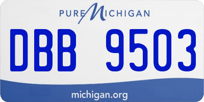 MI license plate DBB9503