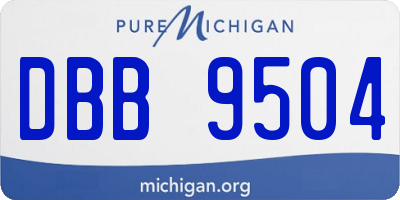 MI license plate DBB9504