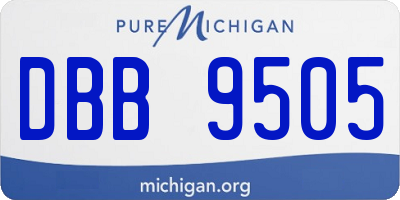 MI license plate DBB9505
