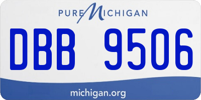 MI license plate DBB9506