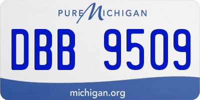 MI license plate DBB9509